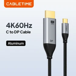 CABLETIME USB C to DisplayPort 4K 60Hz Cable Thunderbolt 3 USB Type C 3.1 to DP Adapter USB to DP Port for Monitor Video
