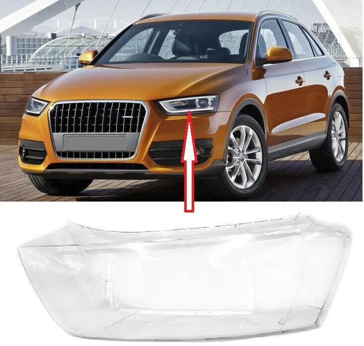For Audi Q3 8U 2010-2015 Auto Front Headlight Lens Cover Transparent Lampshade Clear Glass Light Hold Shell Car Headlamp Cap