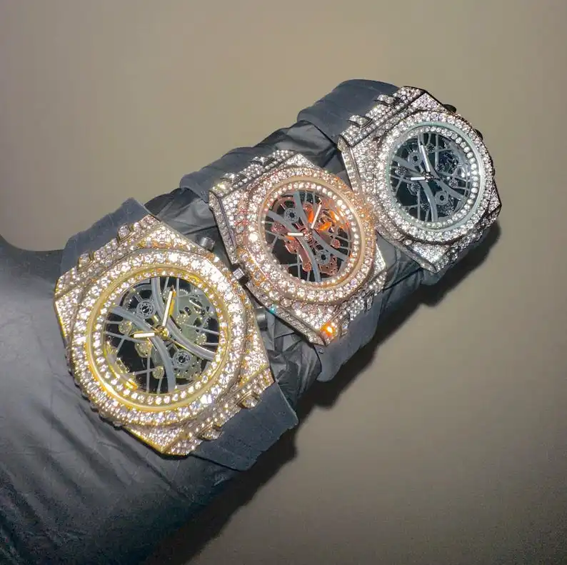 

Hot-selling Moissanite Diamond Watch High-end Design Natural Moissanite Watch 925 Silver Mechanical Watch