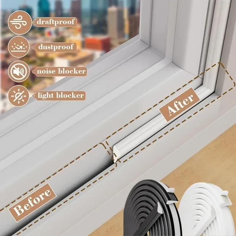 新しい 10 メートル遮音発泡窓ウェザーシールストリップ引き戸窓防風防音綿シールギャップフィラー
