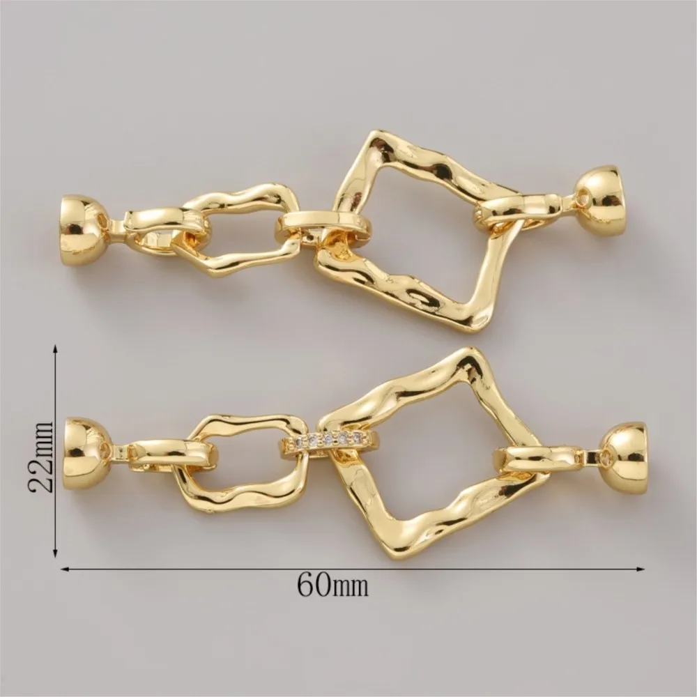 1Piece 18k Gold-plated Simple Oval Irregular Connection Buckle For DIY Bracelet Necklace Jewelry Making Material Accessories - view 6