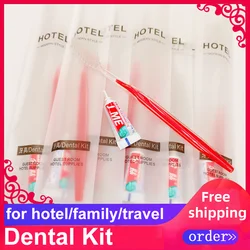 Free Shipping Red Toothbrush Toothpaste Dental Kit Independent Pack Personal Care Hotel Supplies Travel Guest Appliance Wholesal