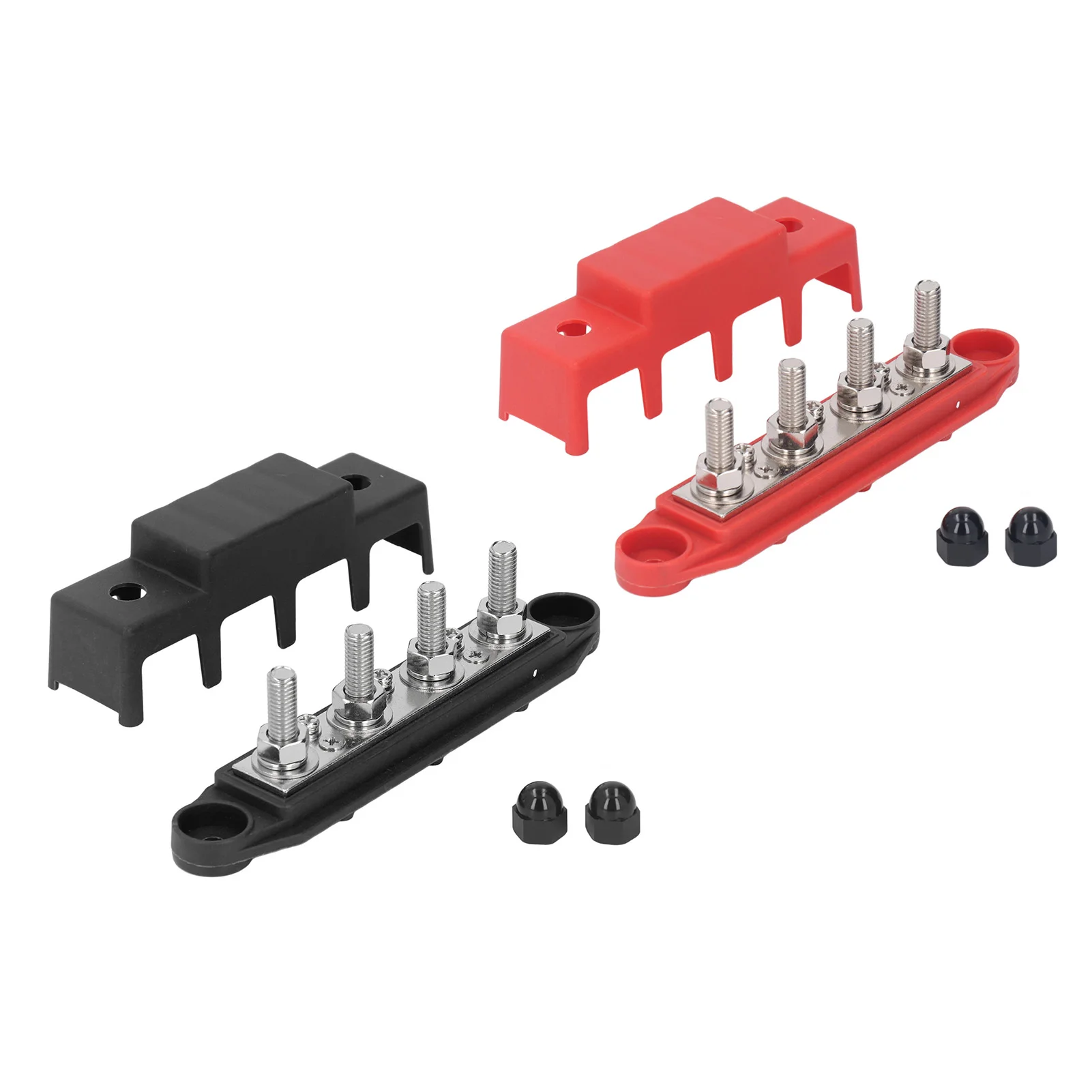 2Pcs Power Distribution Block Bus Bar 48V 250A M8 Screw 4 Terminal Power Distribution Block Automobile Boat Accessories image 2