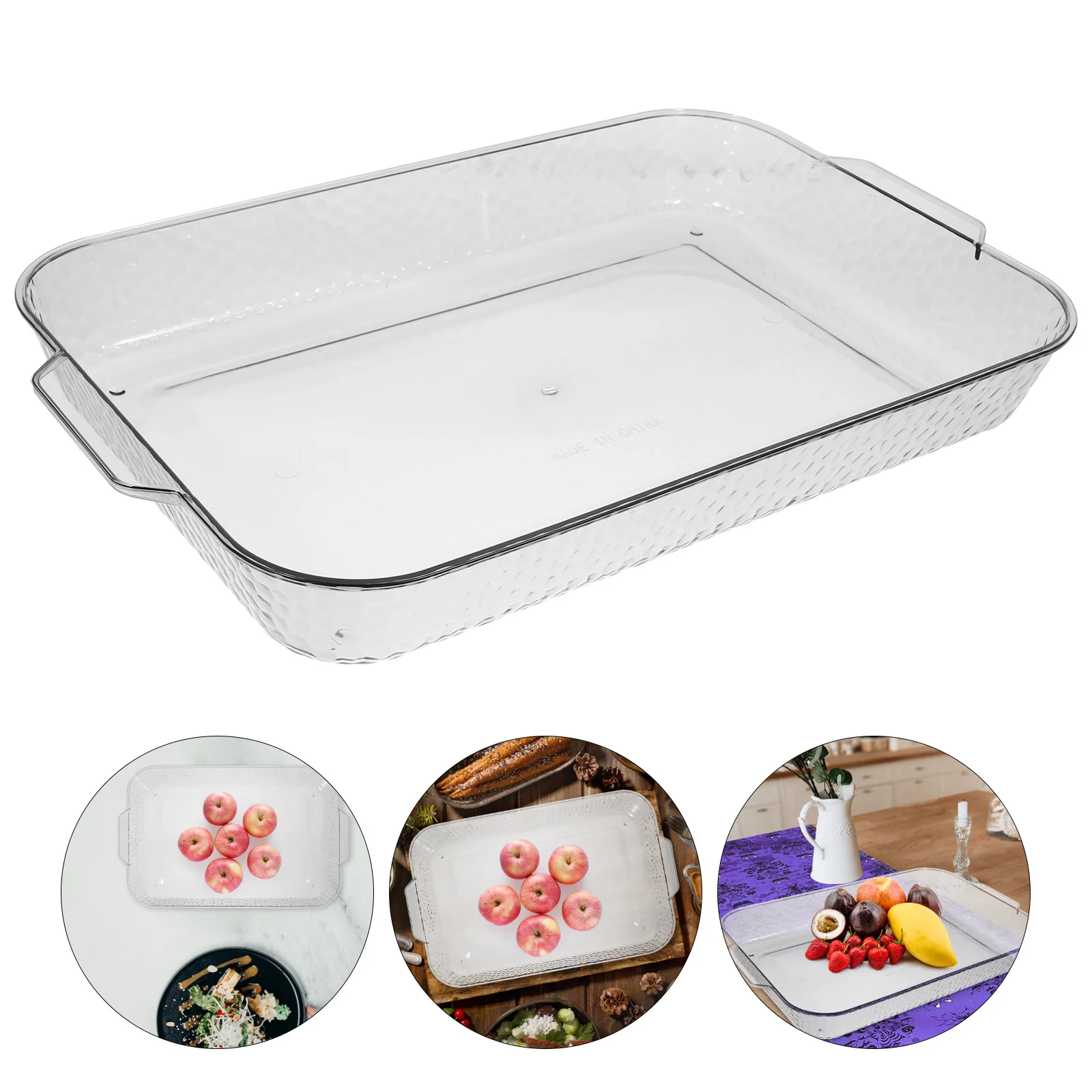 

Rectangular Fruit Tray Transparent Large Capacity For Candy Dessert Snack Serving Storage Tray Home Party Appetizer Plate Dried