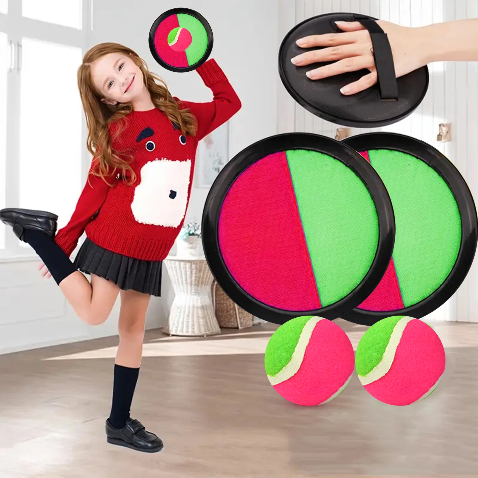 Ball Catch Paddle Set Games Develop Hand-Eye Coordination and Motor Skills Great Prize for Themed Parties