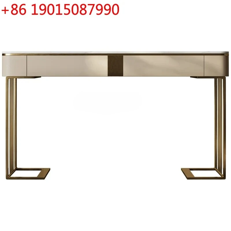 

Light luxury entrance cabinet Modern simple entry end view platform Aisle corridor Storage rock slab entrance table