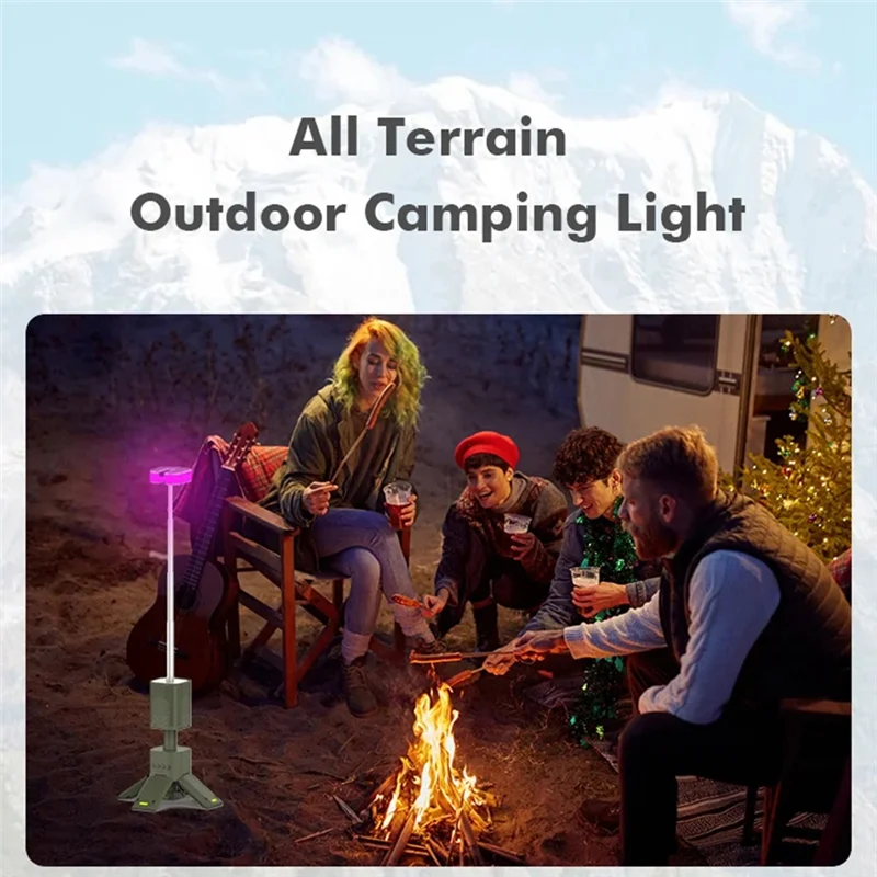 ABYN-Luce da campeggio con illuminazione telescopica 14000Mah Torcia LED impermeabile ricaricabile per esterni con altoparlante con supporto magnetico