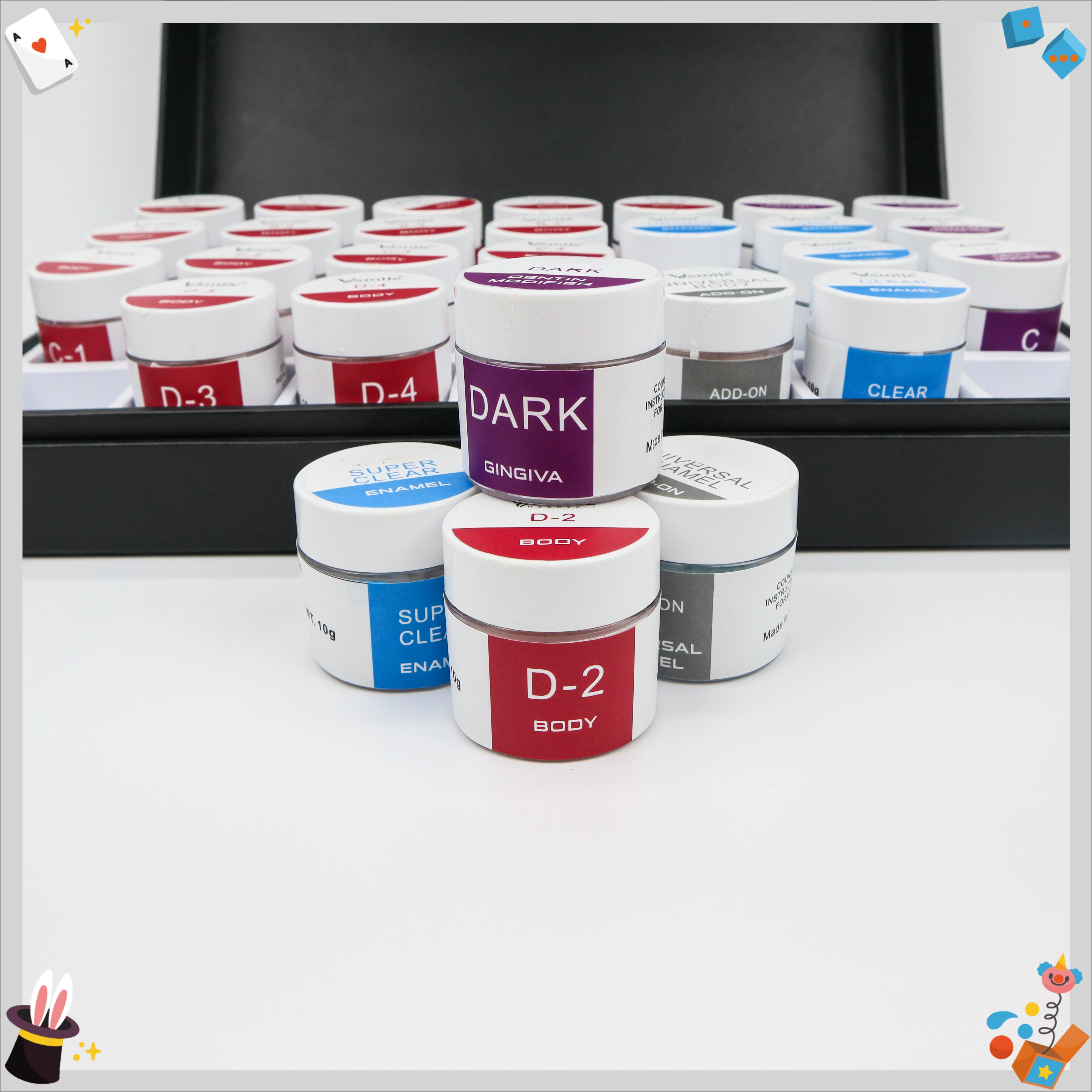 10g/Bottle Dental Lab Zirconia Porcelain Powder Dentin Vita16 Color Zirconia Gingiva Dark Enamel Zirconia Add-on Body or Enamel