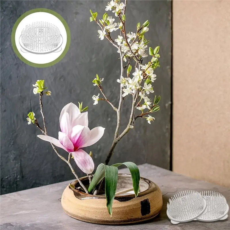 A25F-For Vase, Ikebana Wedding Flower Frog- Clear Plastic 16 Pcs 2.75 Inch Floral Arrangement Pin Holder With Suction Cup