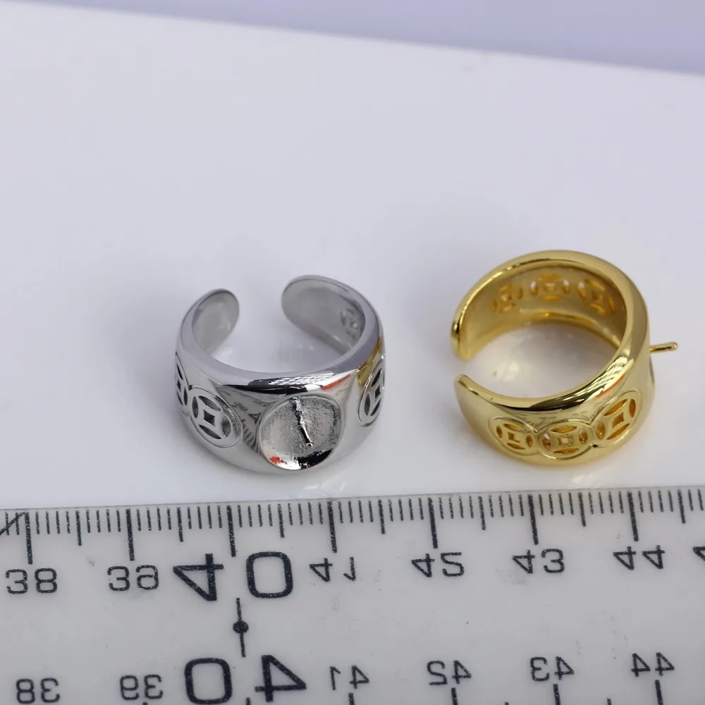 

5 шт. регулируемые позолоченные жемчужные кольца, фурнитура и аксессуары-для изготовления ювелирных изделий, оптовая продажа, товары для рукоделия 13-14 мм