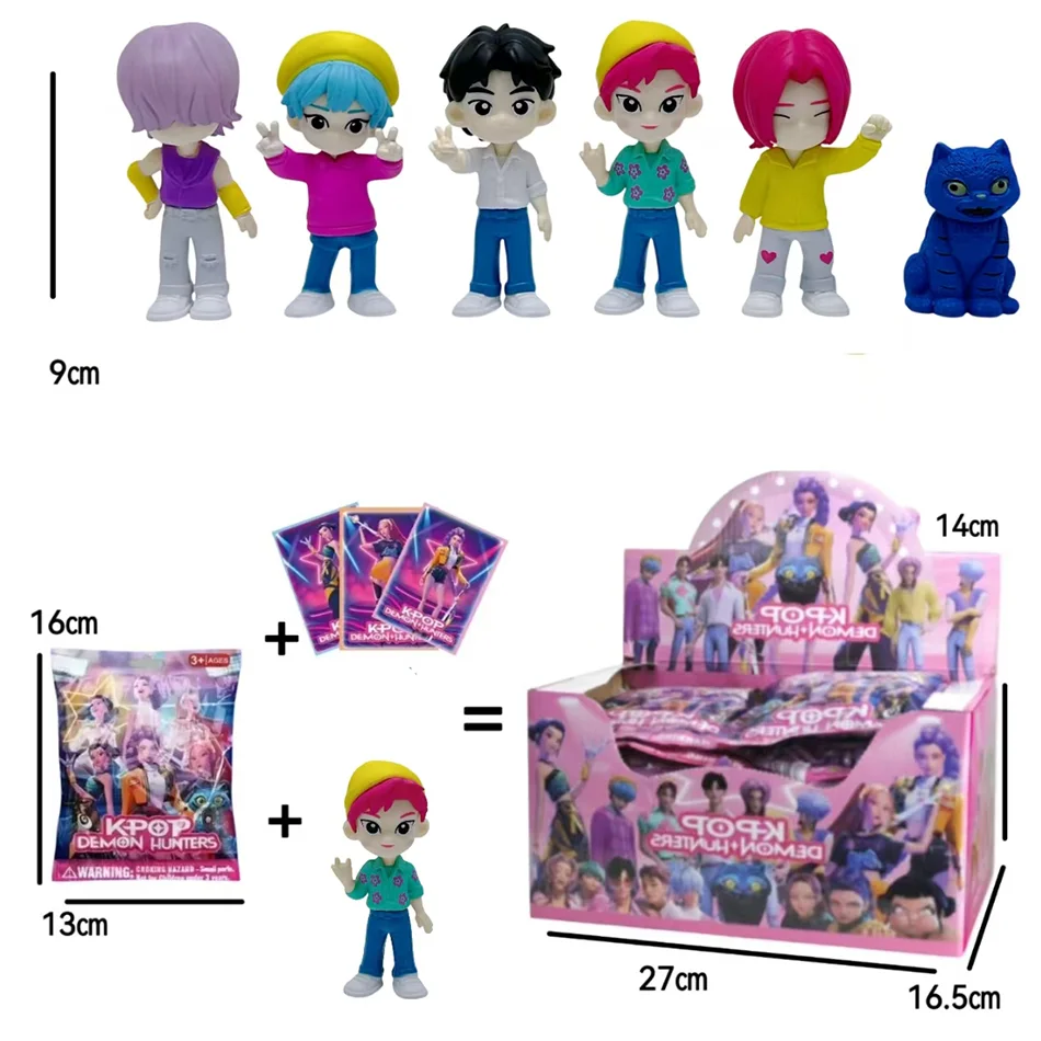 2025 kpop demon hunters anime figura brinquedos bonito pvc caixa cega articulações figura de ação modelo bonecas crianças decoração aniversário brinquedo
