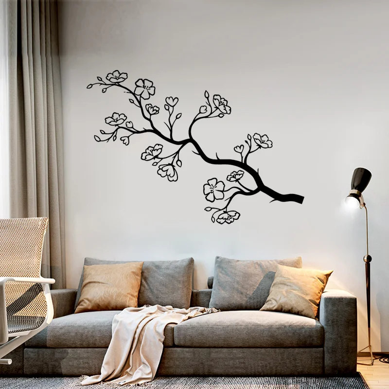 

Flower Blossom Tree Branch Wall Decals Vinyl Art Home Decoration Living Room Bedroom Interior Design Murals Plant Sticker Z535