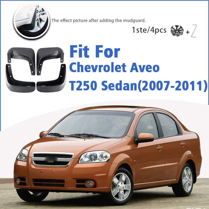 

Брызговик для Chevrolet Aveo T250 2007-2011 спереди и сзади 4 шт. Брызговики автомобильные аксессуары Auto Styline брызговик крыло