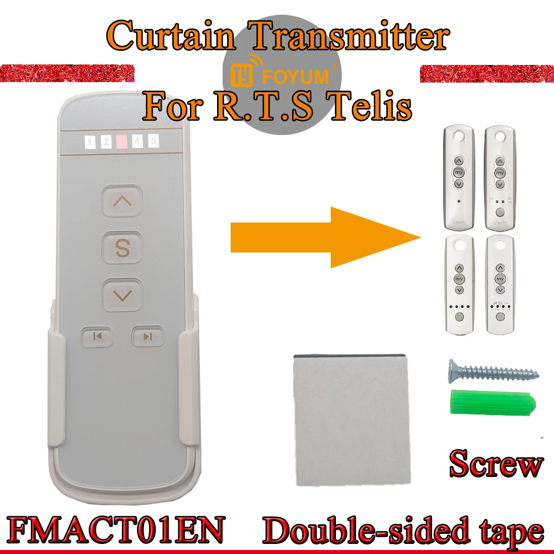 Telis 1 4 Pure 433.42MHz 5 Channel Remote Control Curtain Controller Transmitter Replacement 1810633 1810632 1810632A 1810631