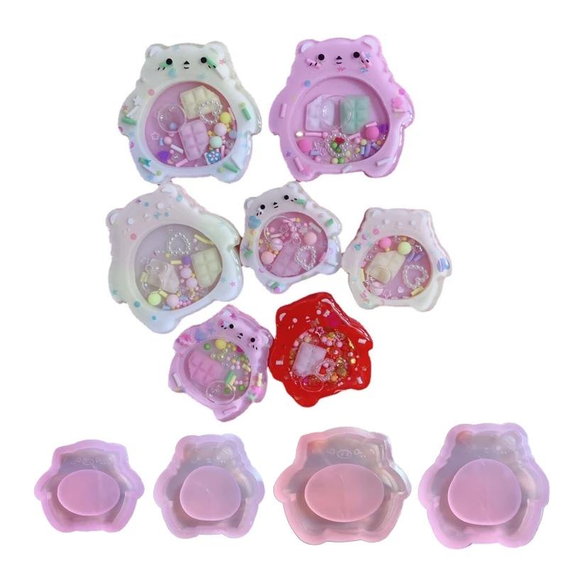 DIY Little Bear Pig Silicone Epoxy Mold DIY Keychain Pendant Jewelry Crafting Mould for Valentine Love Gift N58F