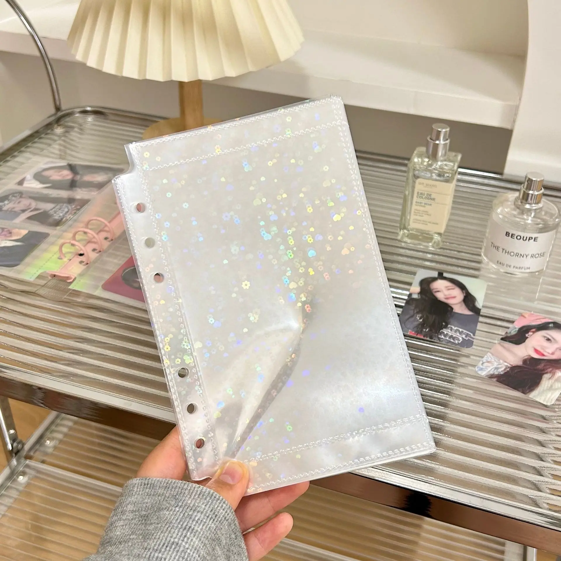 A6 Add Wide  Transparent PVC Loose-Leaf Case Color Clip Loose-Leaf Book 3 \