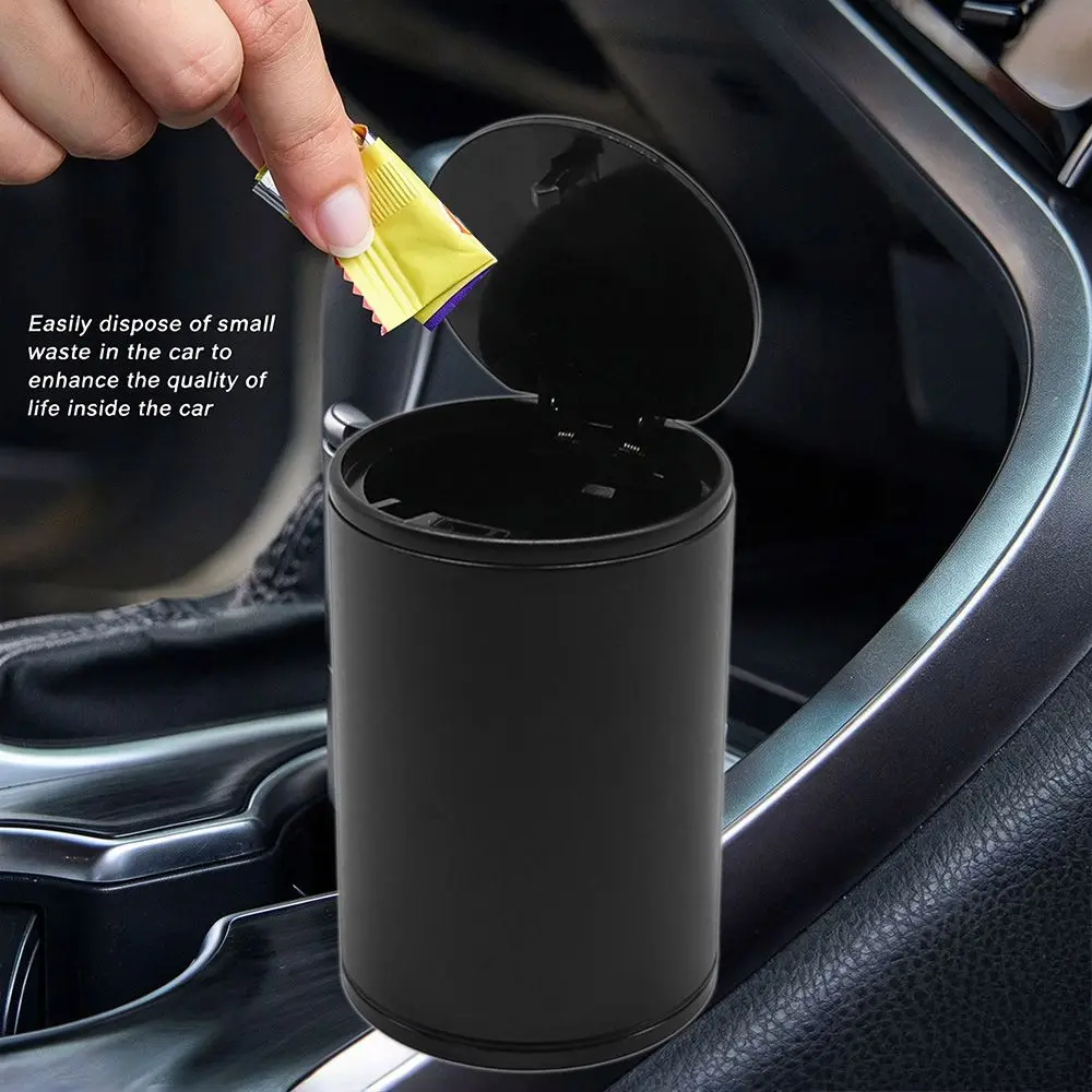Multifunction Aluminum Alloy Car Ashtray Push Type Lid Detachable Ash Tray with Lid Smell Proof Mini Trash Can Home
