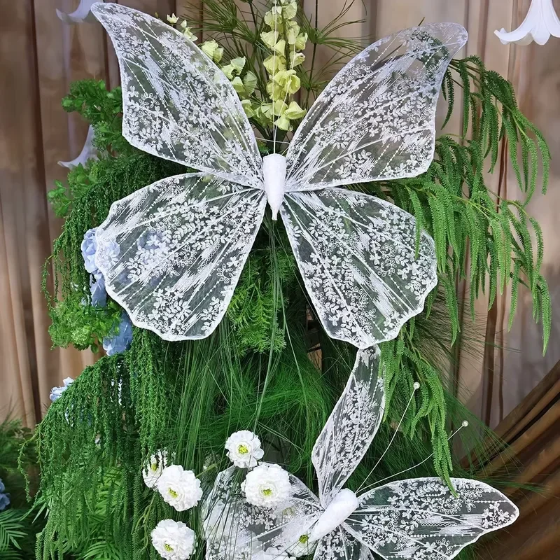 Modern Wedding Props Yarn Lace Butterflies Decorations Outdoor Styling Venue-decorative Tulle China Cardboard Box