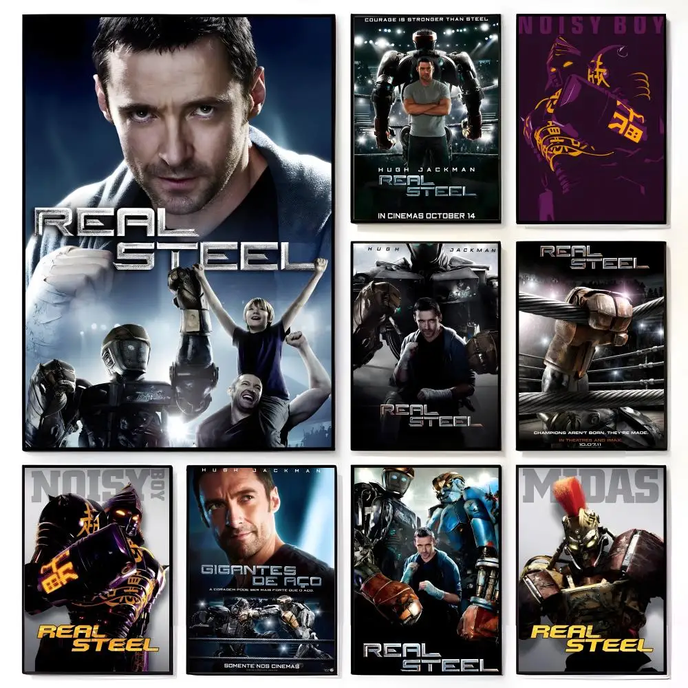 Robot Boxing Classic Movie R-Real S-Steel 2011 Poster American Film Mural Home Kinderzimmer Wanddekoration Druck