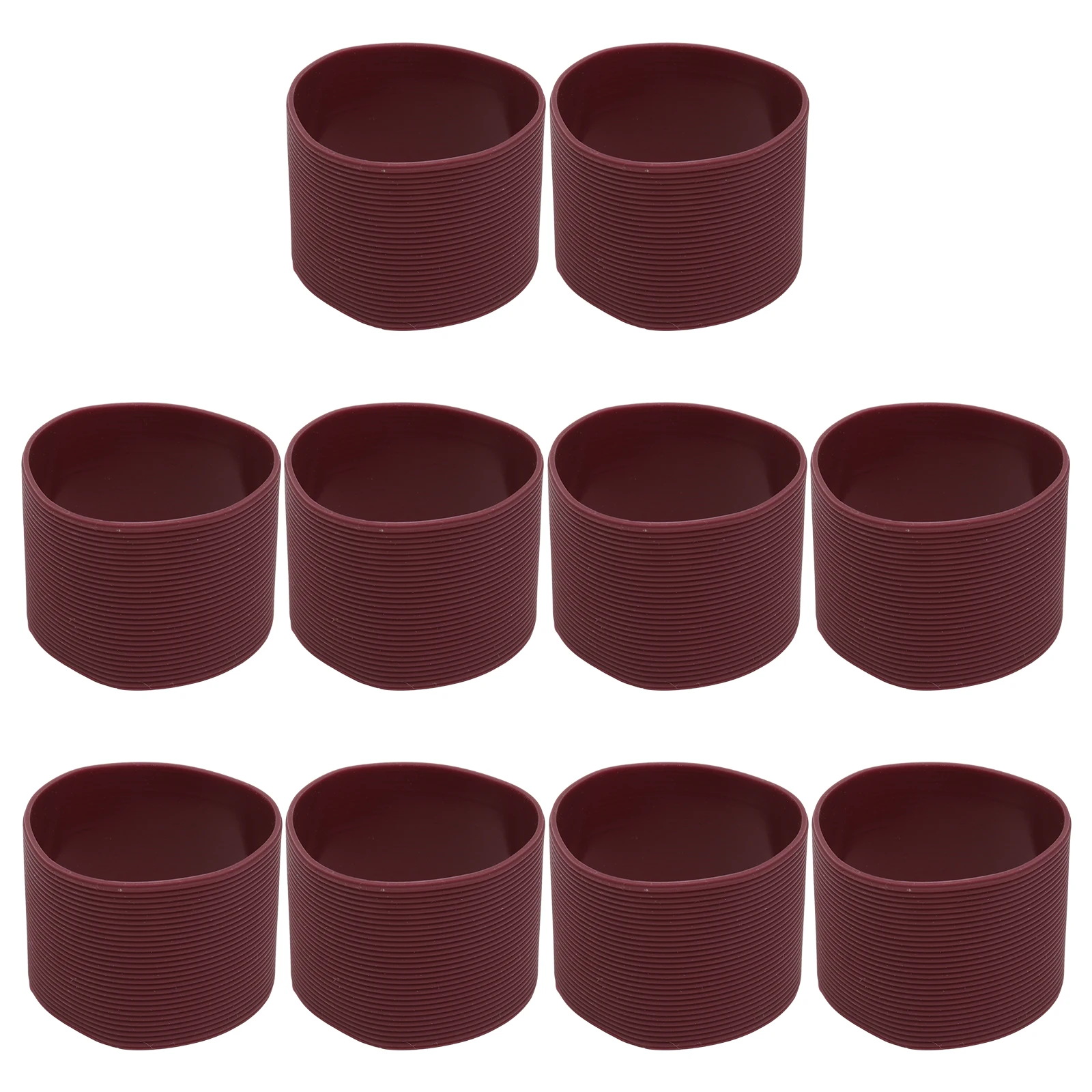 

10 Pink Silicone Insulation Covers Protective Case for Cup Mug Heat Resistant Non Slip Glass Bottle Kitchen Bar Accessories