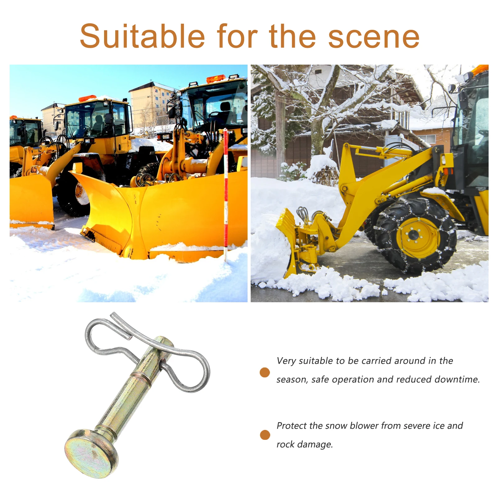 

Shear Cotter Pins Kit Replacement Parts Metal Shear Pin Cotter Safe Operation Suitable Season Snow Plow Cleaning