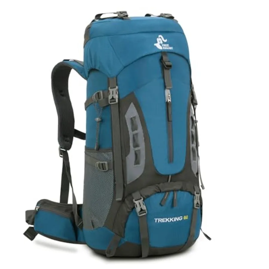 

60L Hiking Camping Backpack with Rain Cover, Waterproof Large Capacity Outdoor Sport Travel Daypack Climbing Touring