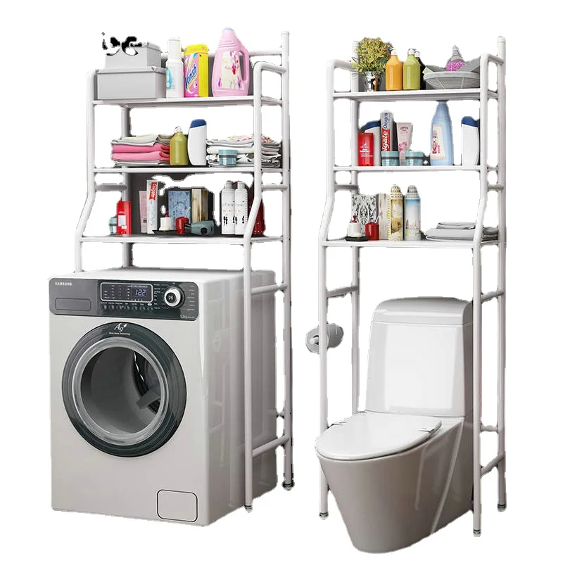 

Over the Rack Metal Toilet Cabinet Shelving Kitchen Washing Machine Rack No Punch Floor Shelf Organizer Holder Corner Rack