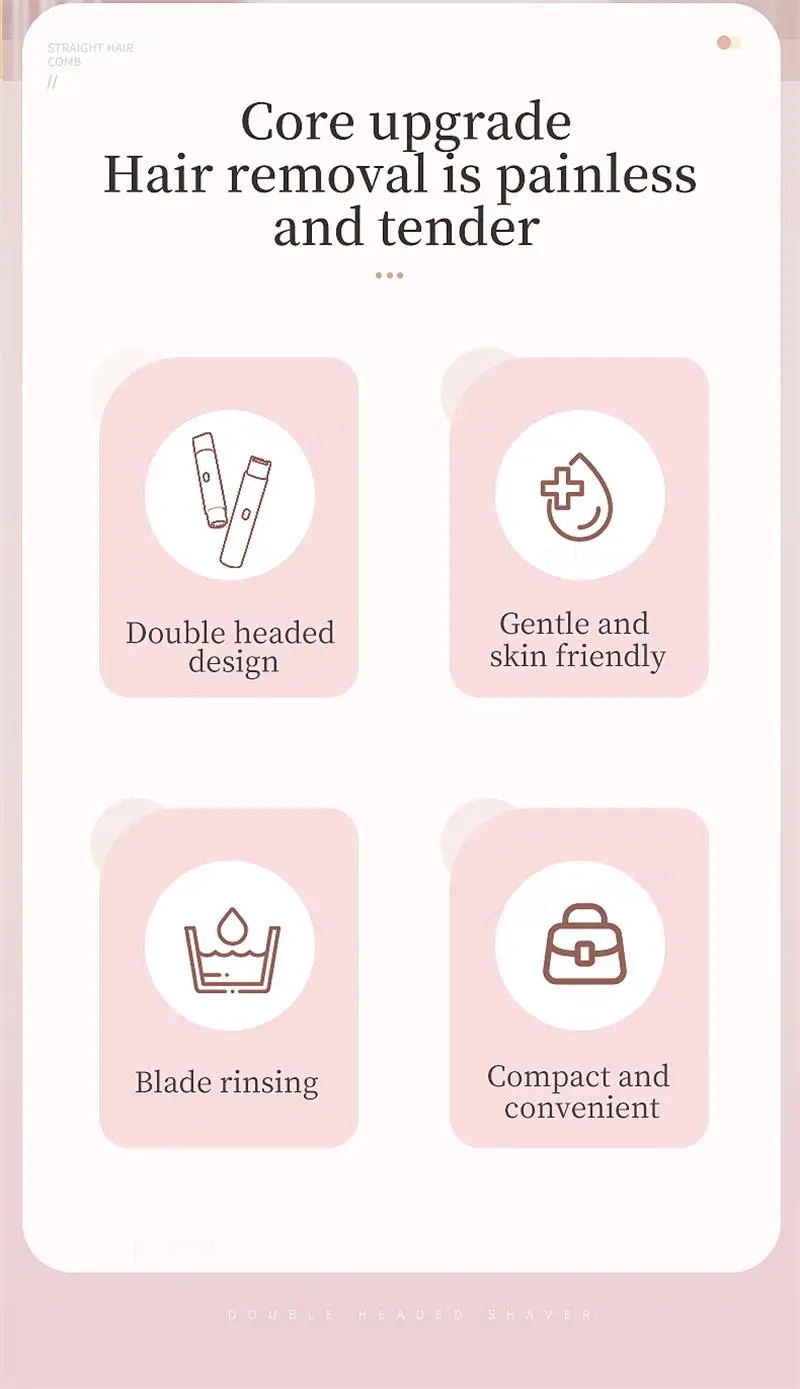 Elektrische Rasierer für Frauen, wasserdichter Bikini-Trimmer, Gesichtsrasierer für Achseln, Beine, Damen-Körpertrimmer, Haarentfernung, Rosa, Lila – Detail 2