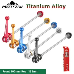 MOTSUV QR Hub Quick Release Lever Titanium Alloy Mountain Road Bike Steel Skewers Front 100mm Rear 135mm Cycling Bicycle parts