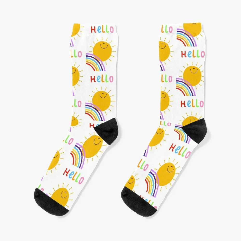 

Hello sunshine & Rainbows Socks Running cute Boy Child Socks Women's