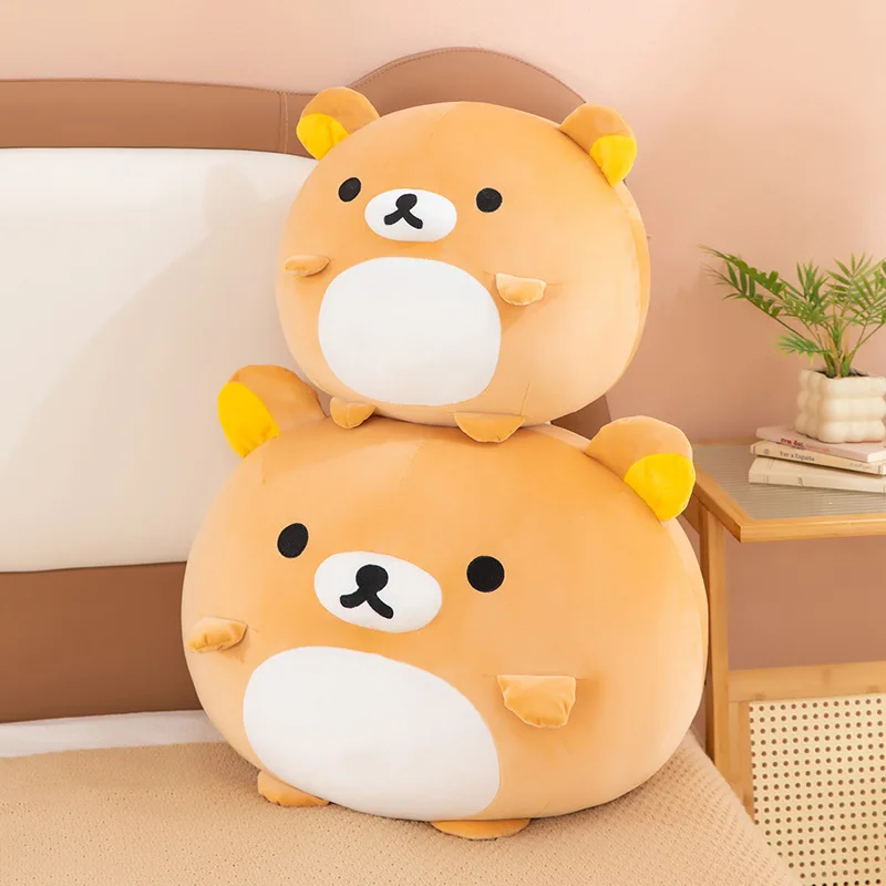 

Плюшевая игрушка Рилаккума 20-60 см, милый мультяшный круглый мягкий медведь, подушка-обнимашка, декор для дома и спальни, подарок для женщин