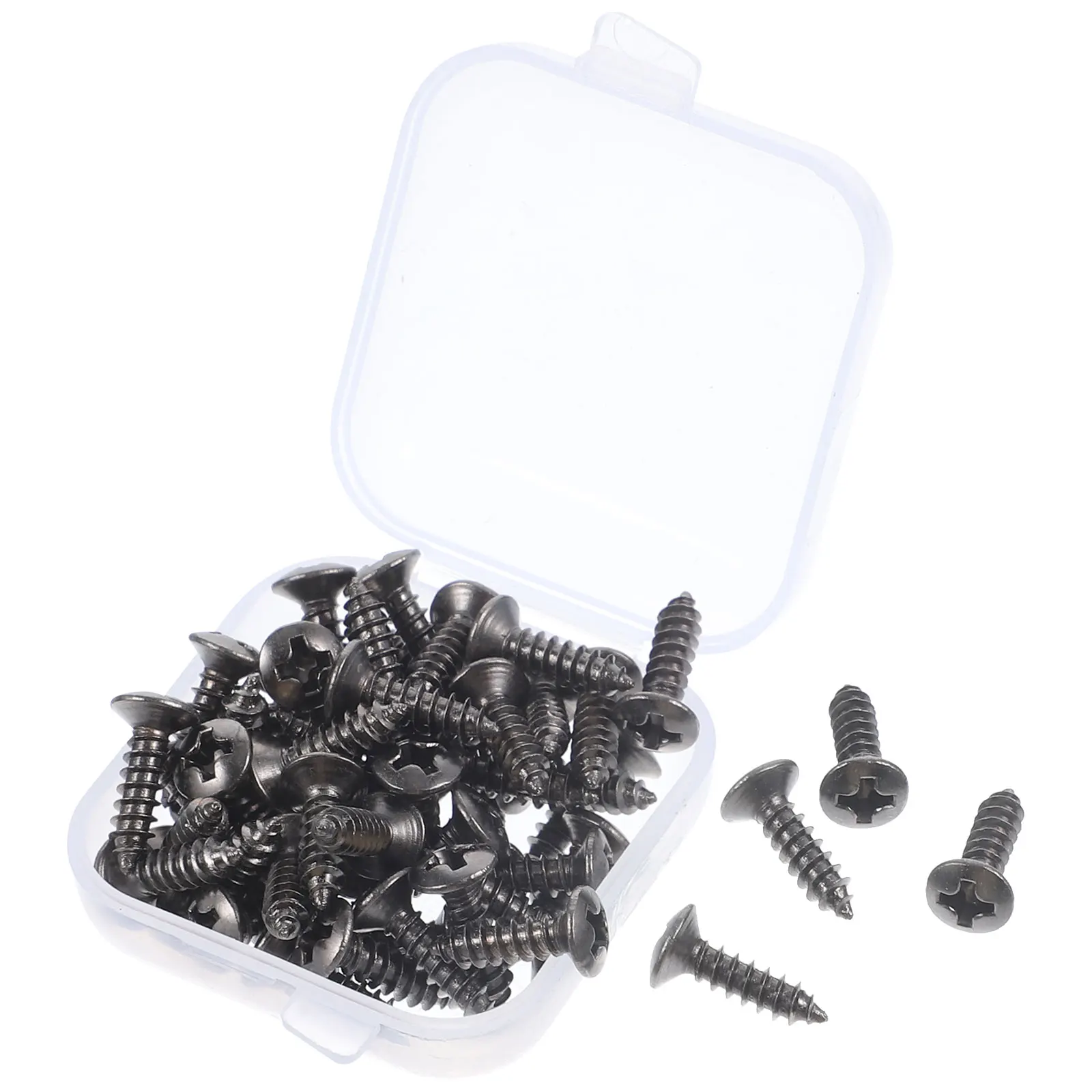

50 Pcs Screw Guitar Pickguard Screws Black & Gear Accessories Electric Bass Kit