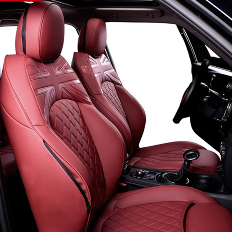 

Car British Style Leather Full Surround Seat Cover For MINI COOPER F54 F55F56 F57 F60 Car Accessories Interior Styling