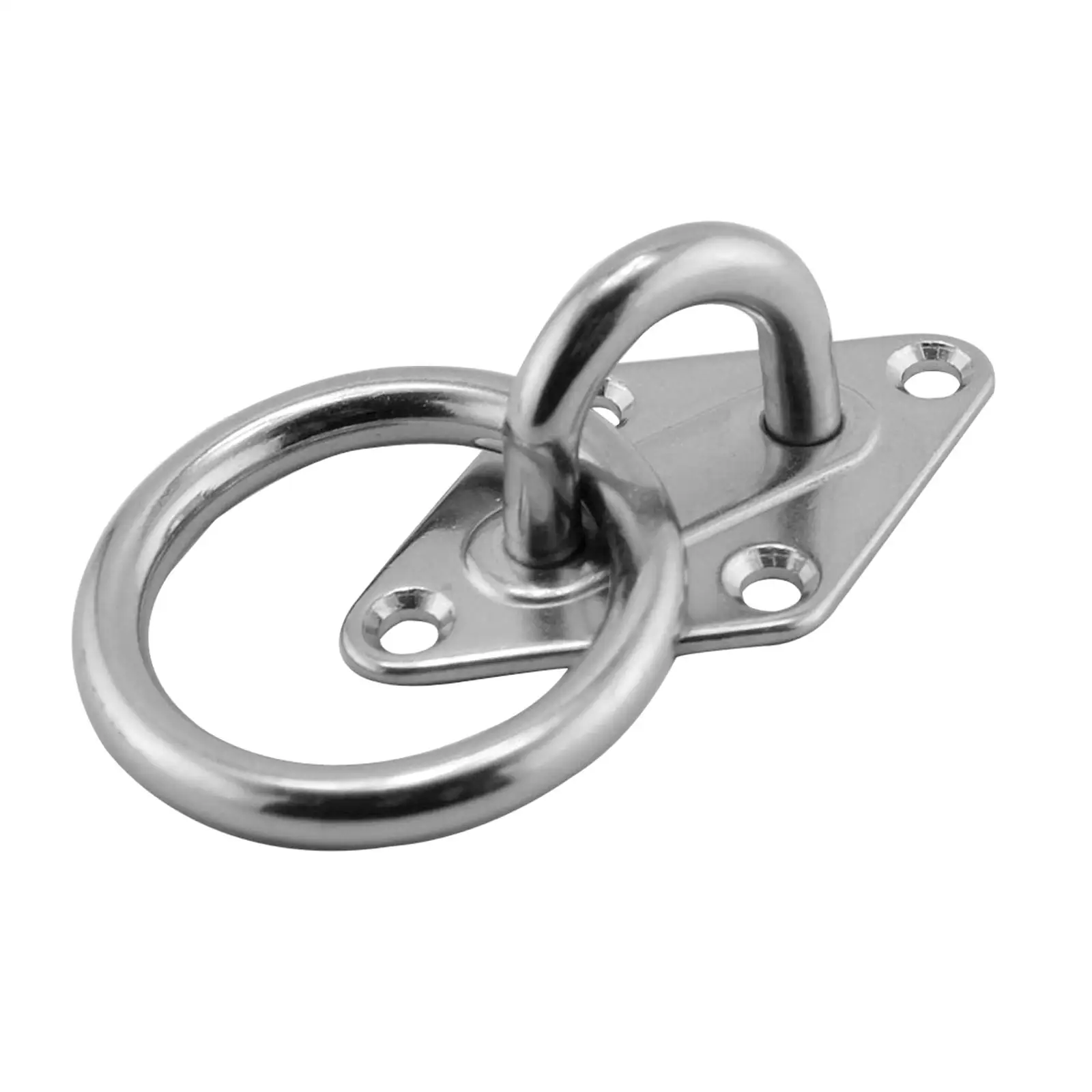 Heavy Duty Stainless Steel Eye Plate with Ring Anchor Screws Set Pad Eye Wall Mount for Hammock Swing Training Strap Boat Use