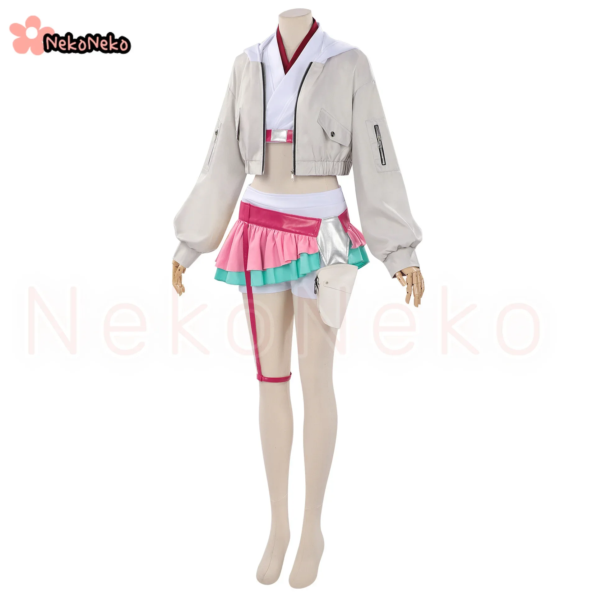 Cosmic Princess Kaguya Ayajiku Rokka Cosplay Costume Daily Crop Jacket Mini Skirt Wig Full Accessory Set for Women Halloween