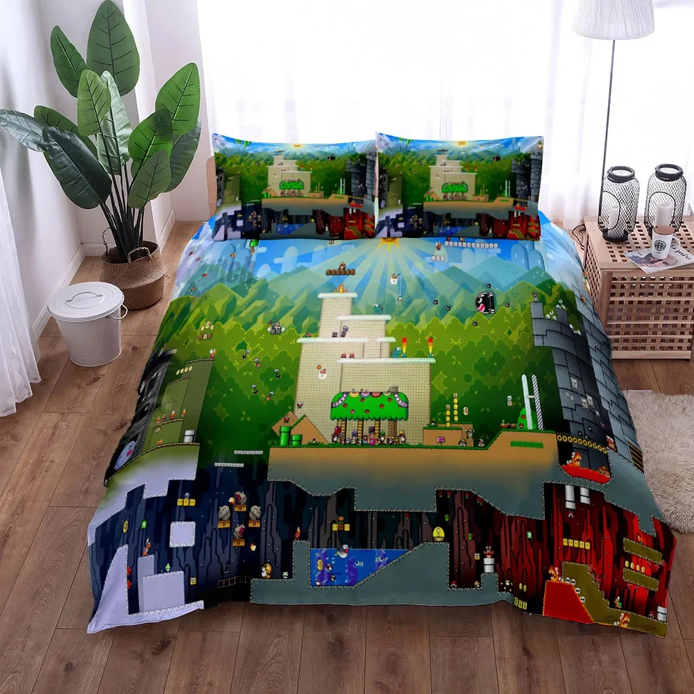 Memorable Switch Digital Drawing Duvet Cover Set UK Single Double Queen US Twin Full King Size pkm Bed Linen Set