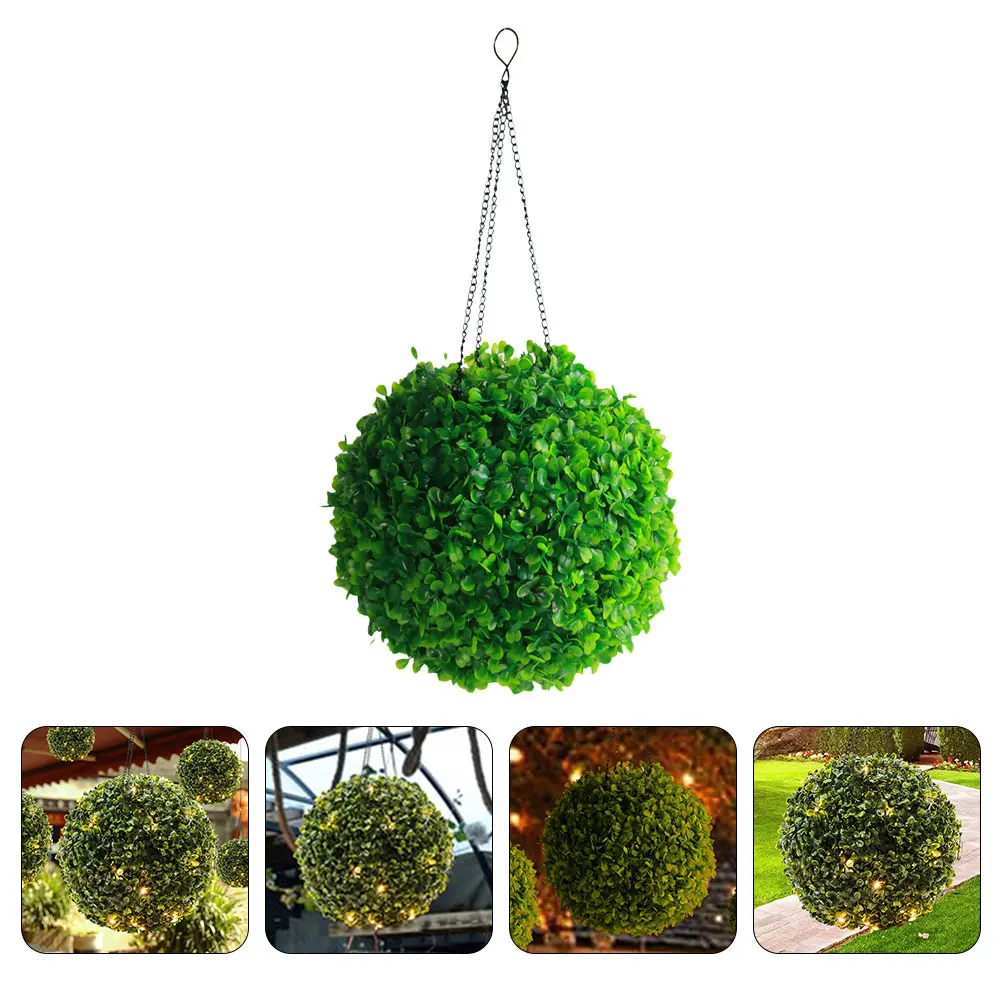

Grass Ball Lamp Solar Yard Hanging Decoration Green Balls Box PP Material Outdoor Garden Light Pendant