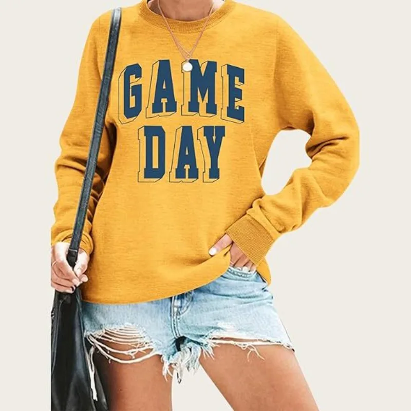 

Women's Letter Printed Hoodie Round Collar Fashion Long-sleeved Hoodie Autumn and Winter Europe and The United States Wholesale