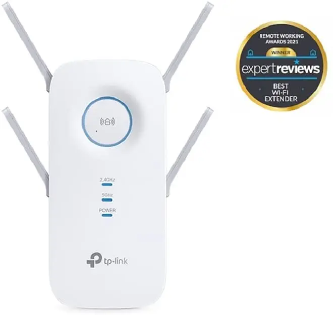 TP-Link Universal Dual Band Range Extender, Broadband/Wi-Fi Extender, wi-Fi Booster/Hotspot with 1 Gigabit Port and 4 Antennas