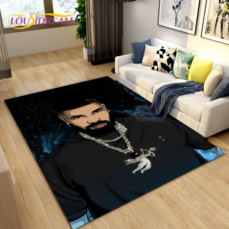 Hip Hop Art Rapper Legend Star Area Rug Large,Carpet Rug for Living Room Bedroom Sofa Doormat Decoration,Kids Non-slip Floor Mat