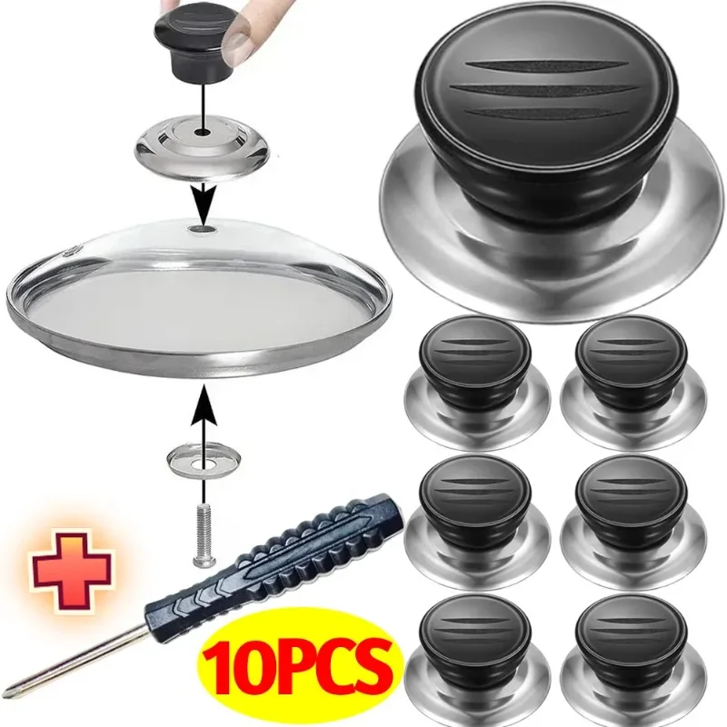 10/1PCS Universal Topf Deckel Knöpfe Edelstahl Pan Griff Wärme-Beständig Kochen Pan Deckel Ersatz Küche Kochgeschirr teile