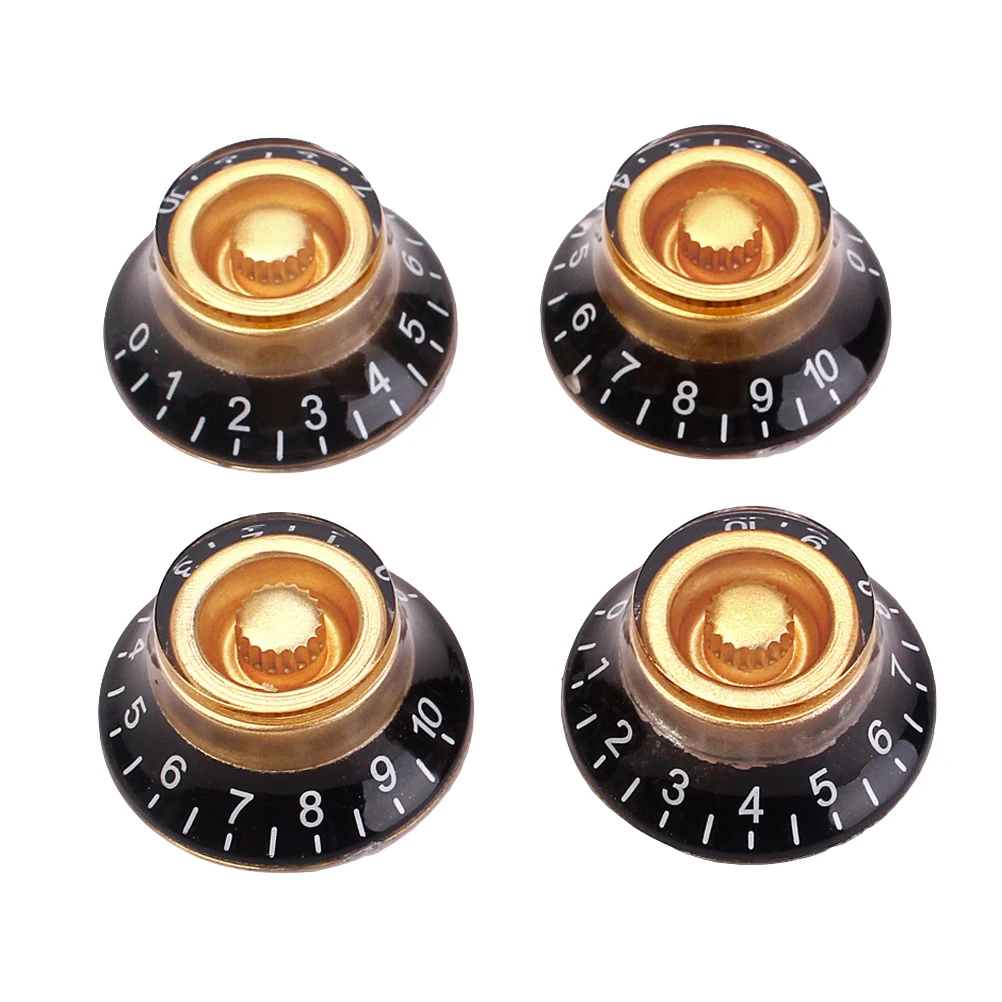 

4PCS Guitar Control Knobs Volume Tone Speed Electric Bass Round Plastic Hardware Durability Replacement Accessories