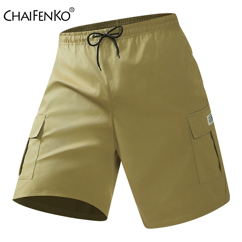Men Summer New Cargo Shorts Fashion Solid Color Multiple Pockets Short Pants Outdoor Tactic Large Size Loose Casual Shorts Men
