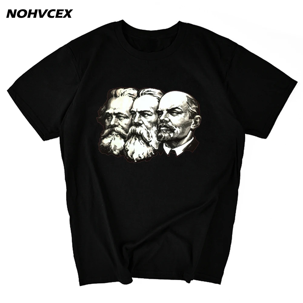 The Soviet Union Great Communist Lenin ,Marx ,Engels DIY Men's Short Sleeve T-Shirt Cccp