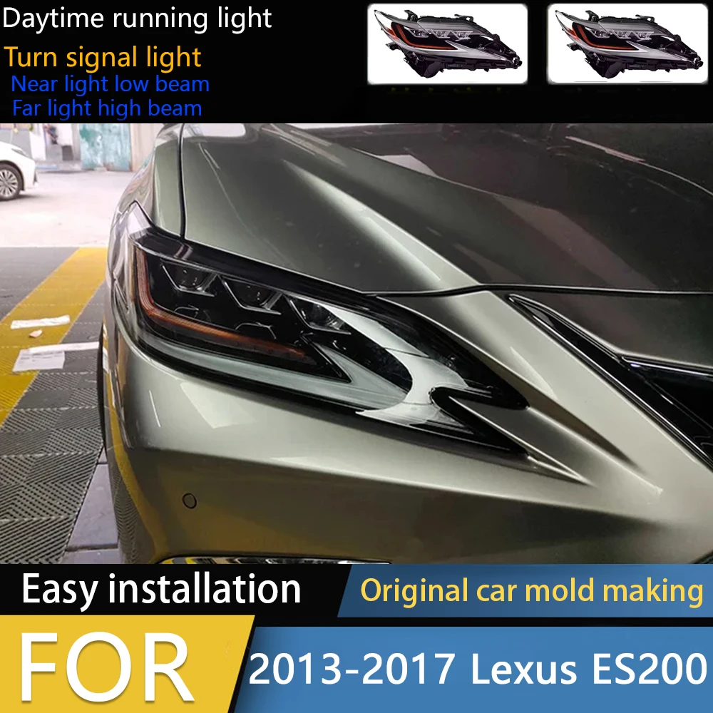 

Автомобильные аксессуары, фары для Lexus ES200, 2013-2017 ES300, светодиодные фары ES250, DRL, сигнальные линзы проектора, авто