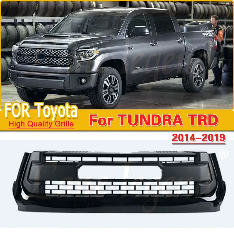 

Автомобильные Передние решетки ABS, черная гоночная решетка для Toyota Tundra TRD 2014-2019, отделка капота, передний бампер, решетка, Стайлинг автомобиля