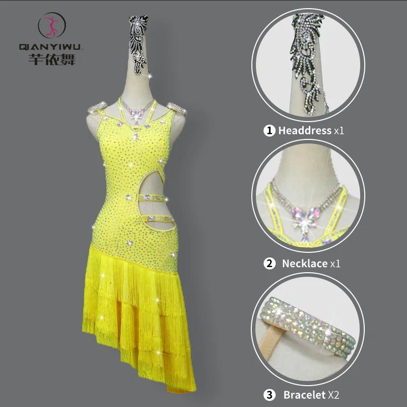 Nowy strój do tańca latynoamerykańskiego na scenę, odzież damska, spódnica wieczorowa, kostium do tańca towarzyskiego, strój konkursowy dla dzieci, strój na bal, strój do ćwiczeń, odzież taneczna dla dziewcząt.