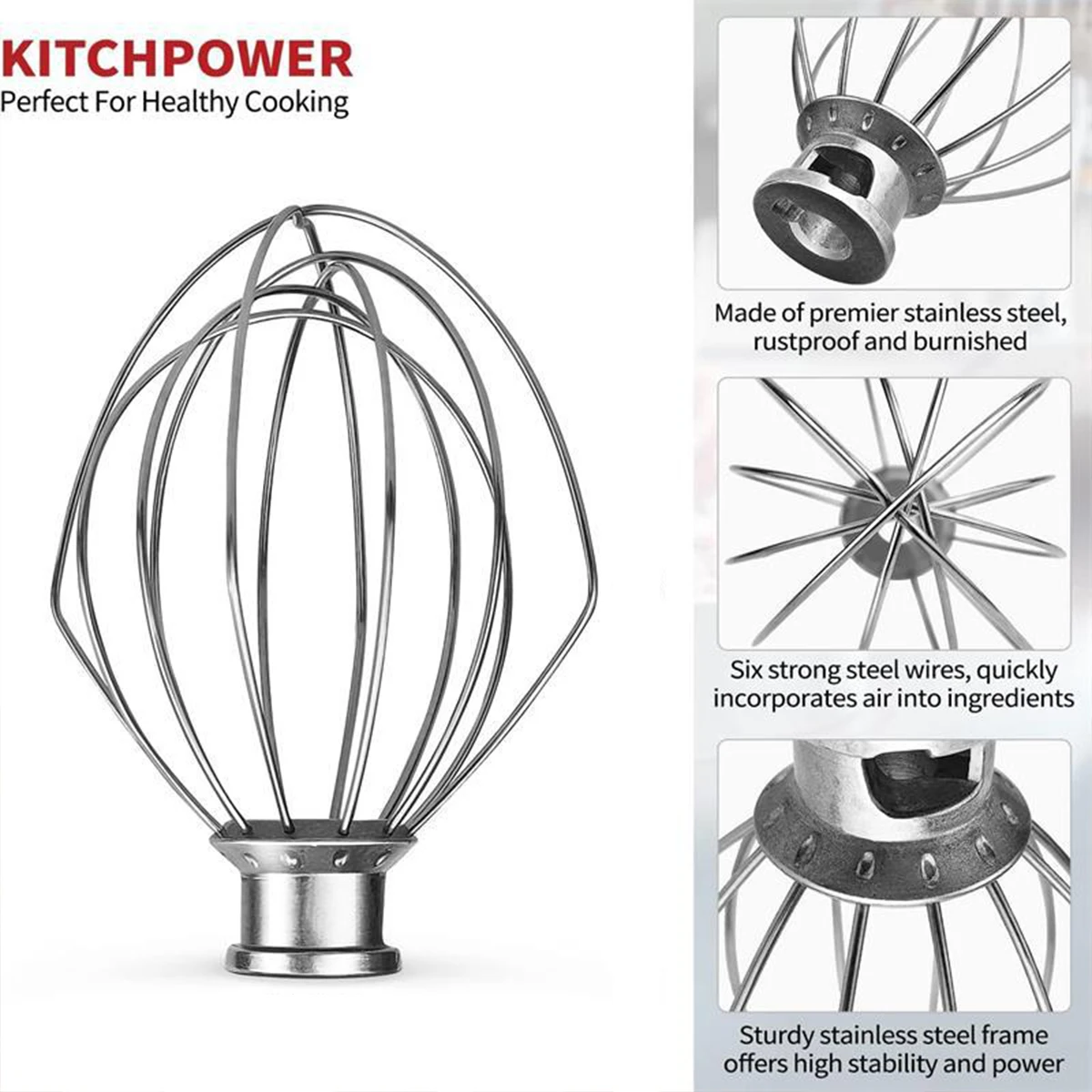 KSM150 RRK150 Artisan Series Heavy Duty K5SS Stand Mixer Stainless Steel Accessories Attachment Whisk Mixer Kitchen Aid