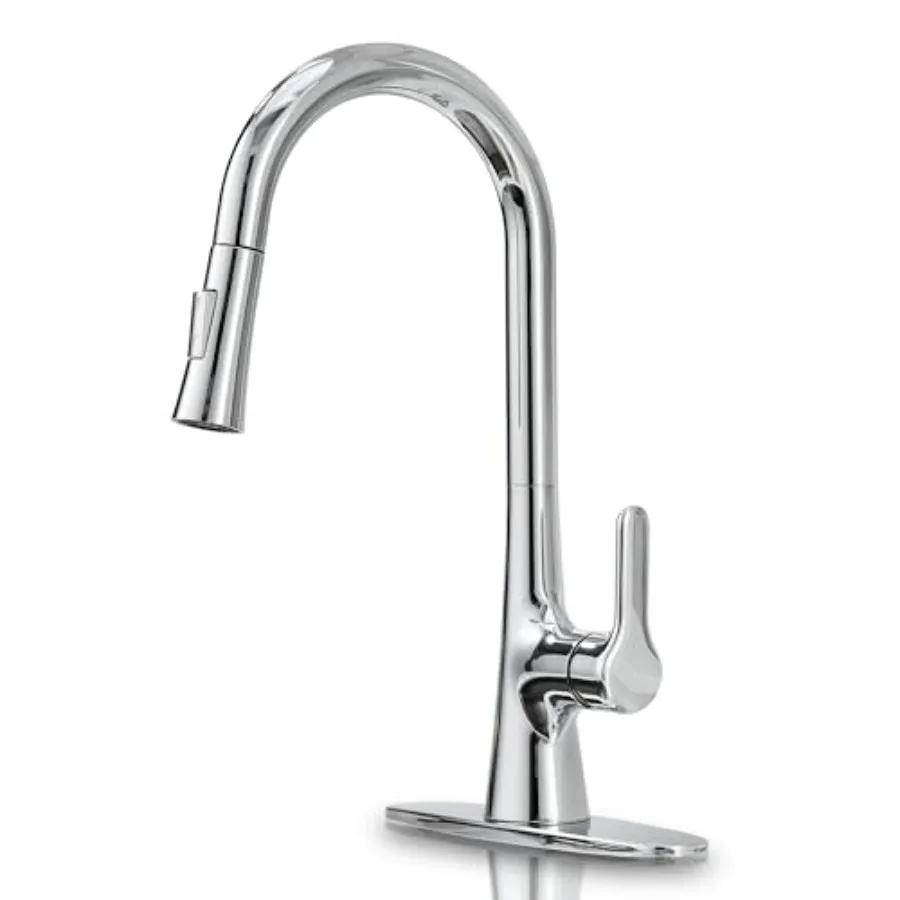 

Kitchen Faucet with Pull Down Sprayer, Kitchen Sink Faucet 1 or 3 Hole, High Arc Single Handle Spot Resist Stainless Steel Kitc