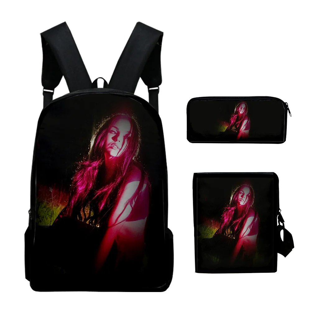 

Harajuku Popular Maggie Lindemann 3D Print 3pcs/Set pupil School Bags Laptop Daypack Backpack Inclined shoulder bag Pencil Case